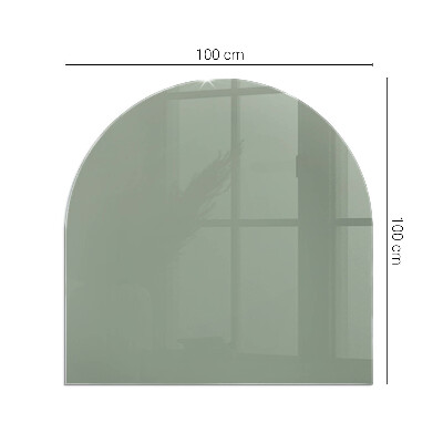 Glass hearth semi-oval Color gray-green
