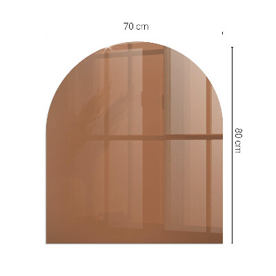 Glass fire hearth semi-oval Color Brown