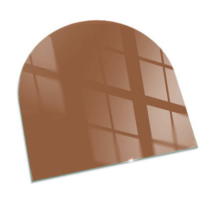 Glass fire hearth semi-oval Color Brown