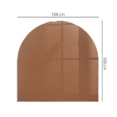 Glass fire hearth semi-oval Color Brown