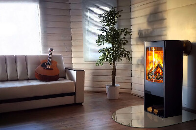 Glass fire hearth semi-oval Color Brown