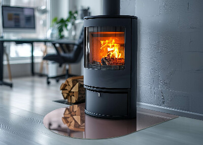 Glass hearth semi-oval Color Pink