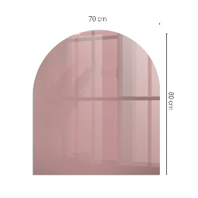 Glass hearth semi-oval Color Pink