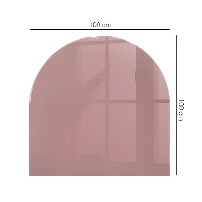 Glass hearth semi-oval Color Pink