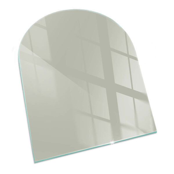 Glass fire hearth semi-oval Color Gray-green