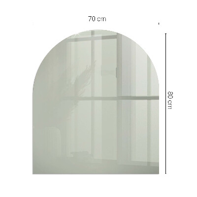 Glass fire hearth semi-oval Color Gray-green
