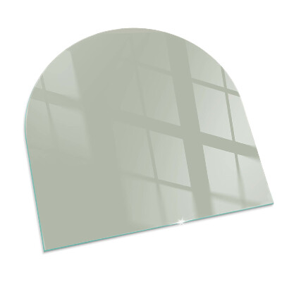 Glass fire hearth semi-oval Color Gray-green