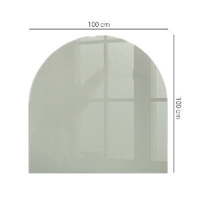 Glass fire hearth semi-oval Color Gray-green