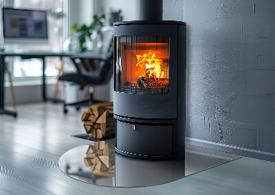 Glass fire hearth semi-oval Color Gray
