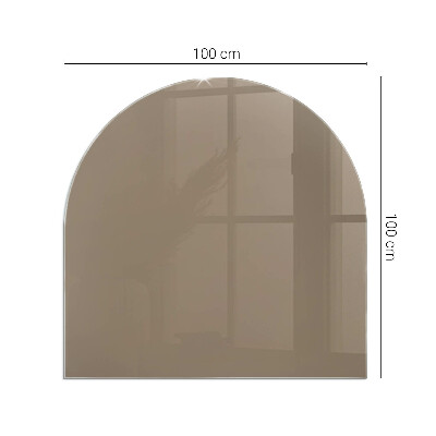 Glass hearth semi-oval Color Brown