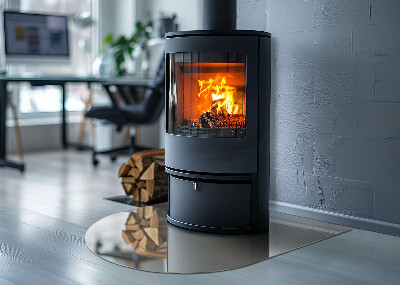 Glass hearth semi-oval Color Light Cream