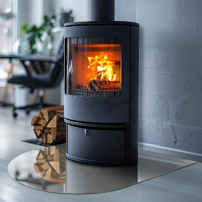 Glass hearth semi-oval Color Light Cream