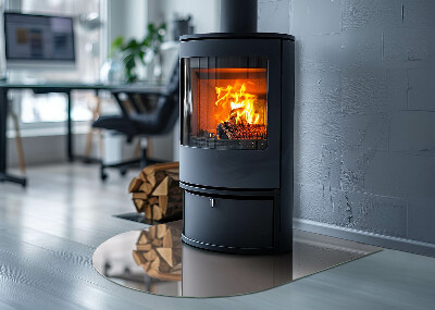 Glass hearth semi-oval Color Light Brown