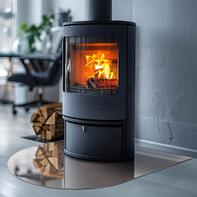 Glass hearth semi-oval Color Light Brown