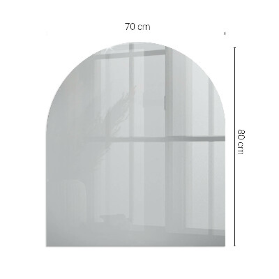 Glass fire hearth semi-oval Color Light gray