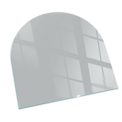 Glass fire hearth semi-oval Color Light gray