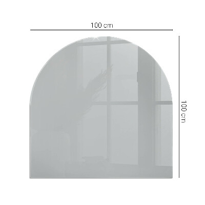 Glass fire hearth semi-oval Color Light gray