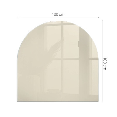 Glass hearth semi-oval Color Beige