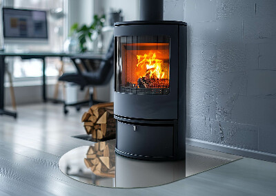 Glass hearth semi-oval Color Ivory