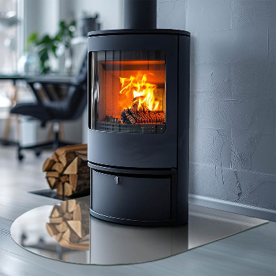 Glass hearth semi-oval Color Ivory