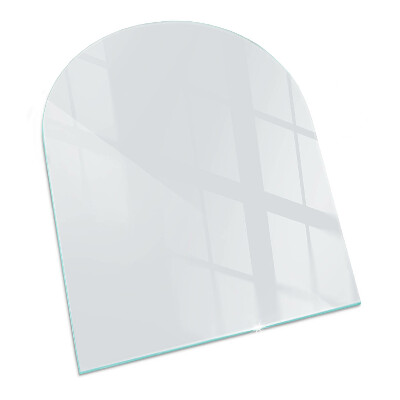 Glass fire hearth semi-oval Color Light gray