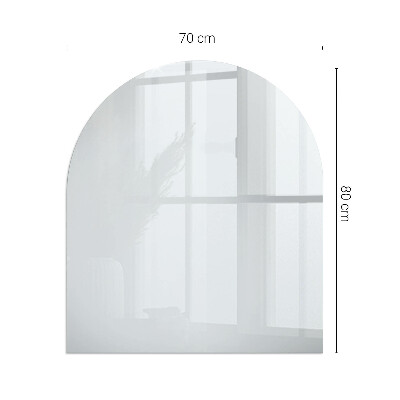 Glass fire hearth semi-oval Color Light gray