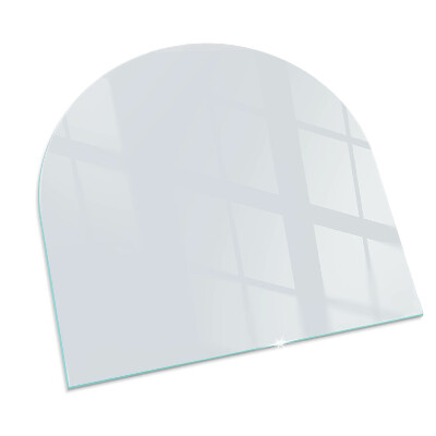 Glass fire hearth semi-oval Color Light gray