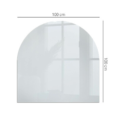 Glass fire hearth semi-oval Color Light gray