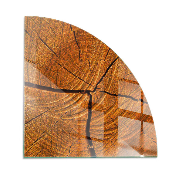 Glass hearth for log burner quarter Wood grain in cross section