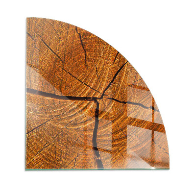 Glass hearth for log burner quarter Wood grain in cross section
