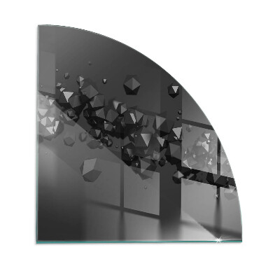 Glass hearth plate quarter Abstract Cloud of Solids