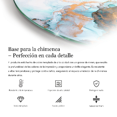 Glass hearth plate quarter Abstract Cloud of Solids