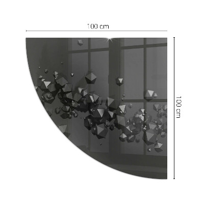 Glass hearth plate quarter Abstract Cloud of Solids