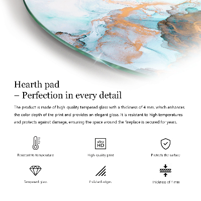 Glass hearth plate quarter Abstract Cloud of Solids