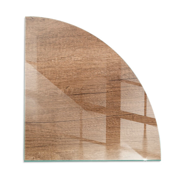 Glass hearth for log burner quarter Natural wood pattern