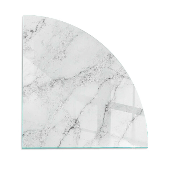 Glass hearth plate quarter Veined marble pattern