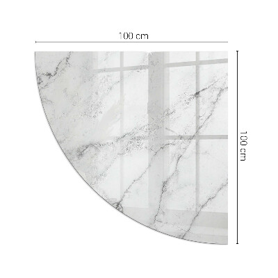 Glass hearth plate quarter Veined marble pattern
