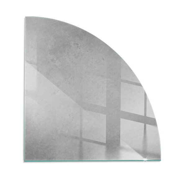 Glass hearth for log burner quarter Concrete texture with effect