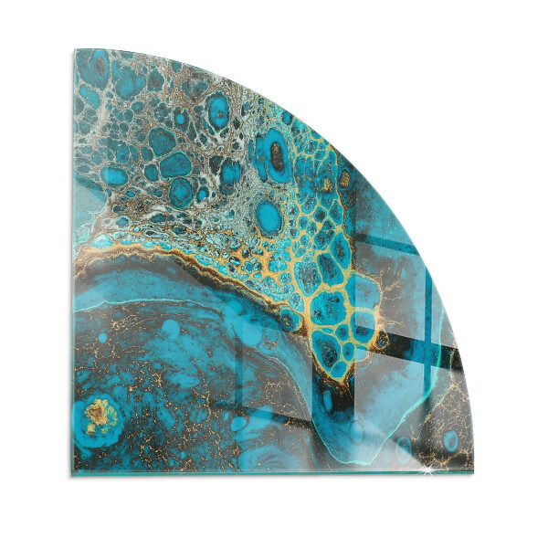 Glass hearth plate quarter Abstract organic pattern