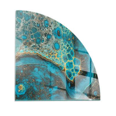 Glass hearth plate quarter Abstract organic pattern
