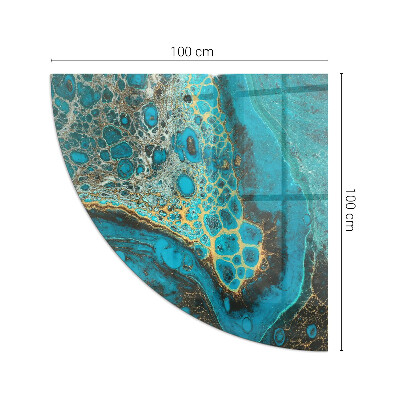 Glass hearth plate quarter Abstract organic pattern