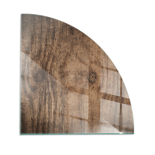 Glass hearth plate quarter Natural wood pattern