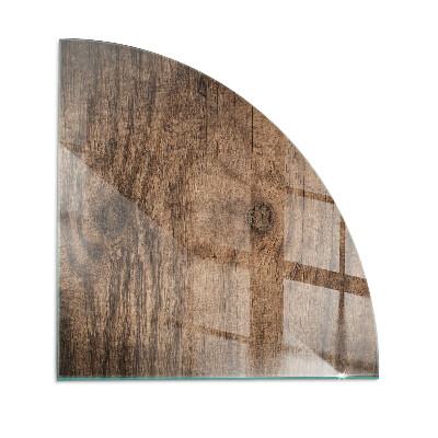 Glass hearth plate quarter Natural wood pattern