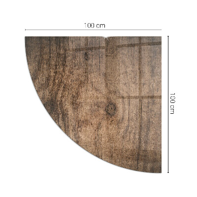 Glass hearth plate quarter Natural wood pattern