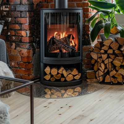 Glass hearth plate quarter Perforated sheet pattern