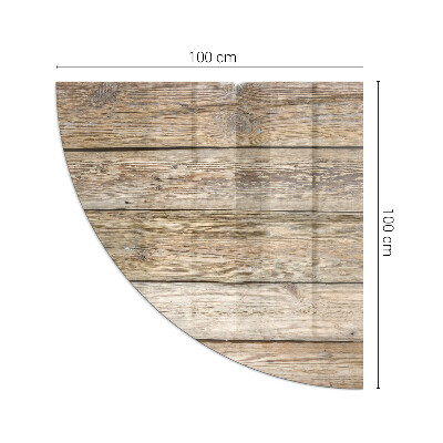 Glass hearth plate quarter Wooden board in the layout