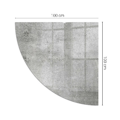 Glass hearth plate quarter Raw concrete texture