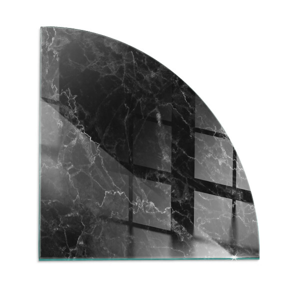 Glass hearth plate quarter Elegant marble pattern