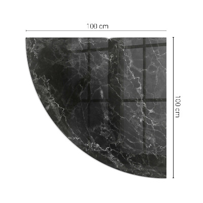 Glass hearth plate quarter Elegant marble pattern