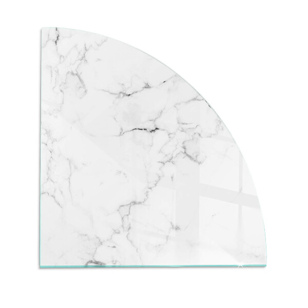 Glass hearth plate quarter Veined marble pattern